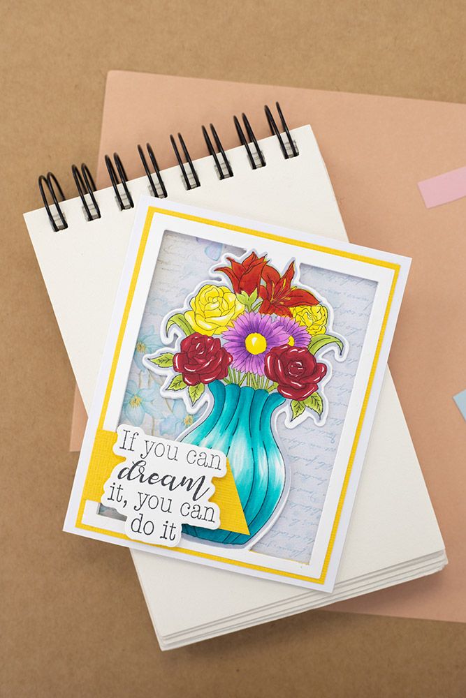Gemini Colourable Create a Card Stamp & Die - A Special Bouquet