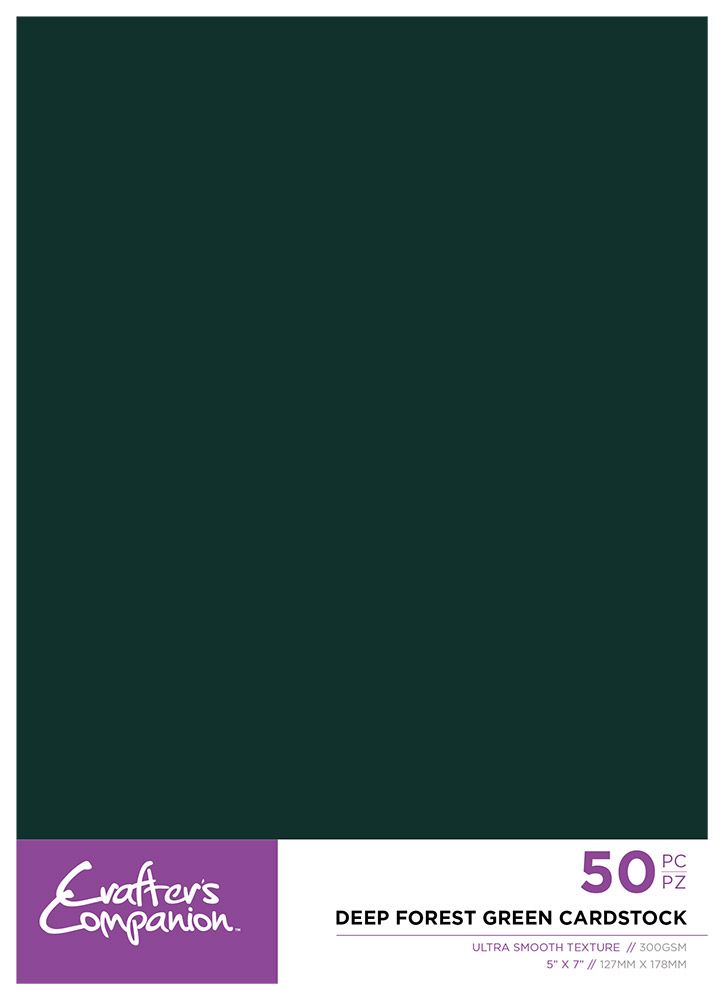 Crafters Companion - Cardstock - Deep Forest Green - 5"x7" - 50pcs