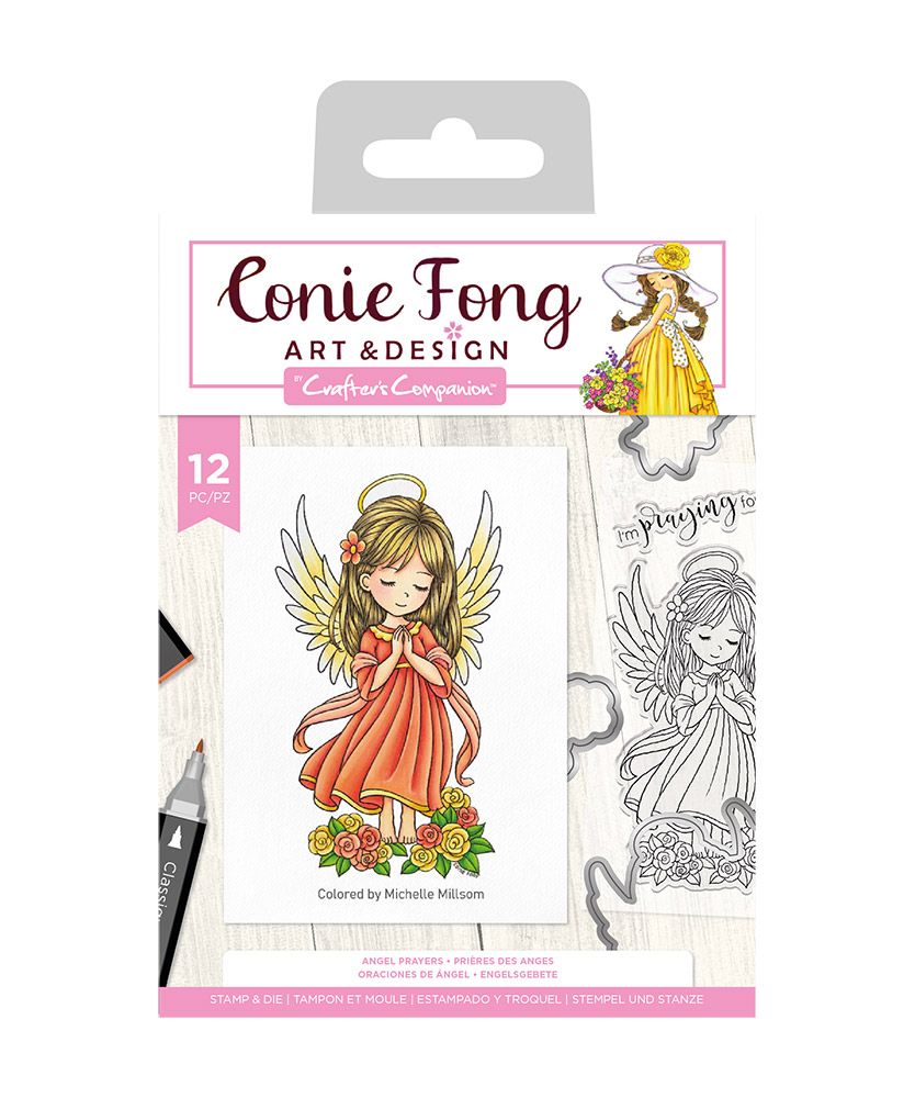 Conie Fong Angel Inspiration Stamp & Die - Angel Prayers