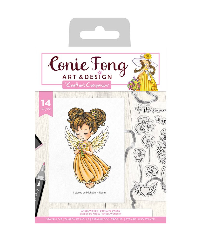 Conie Fong Angel Inspiration Stamp & Die - Angel Wishes