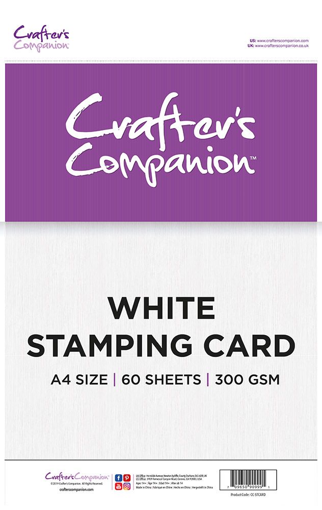 Crafters Companion White Stamping Card A4 - Pack of 60
