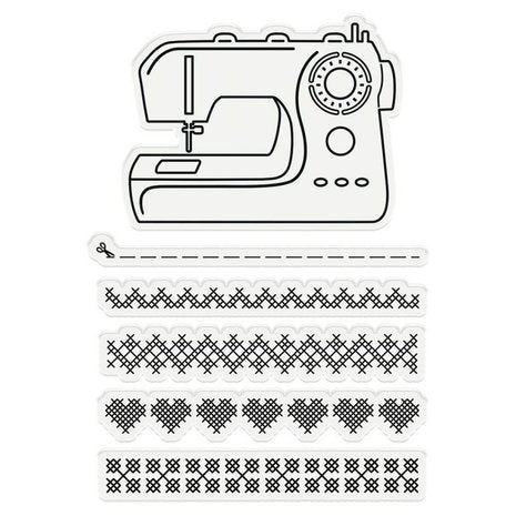 Crafty Fun Sew Pretty Clear Stamps