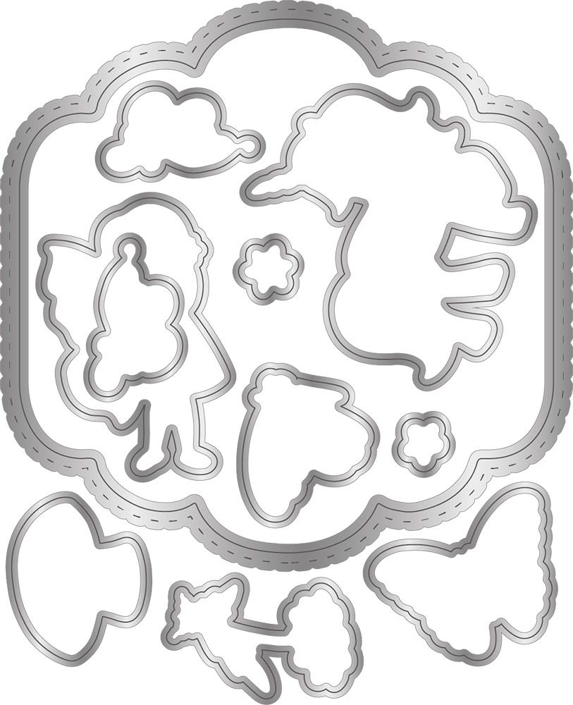 Gemini - Stamp & Die - Box Filled With Glitter