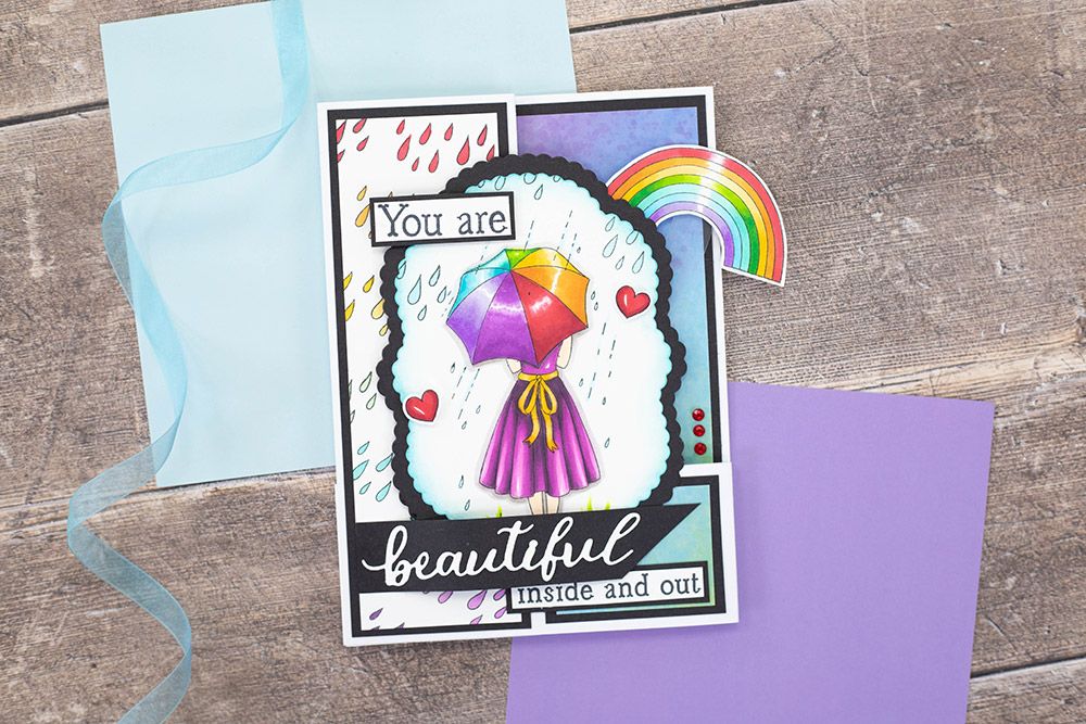 Colour Your World Clear Acrylic Stamp - Dancing in the rain