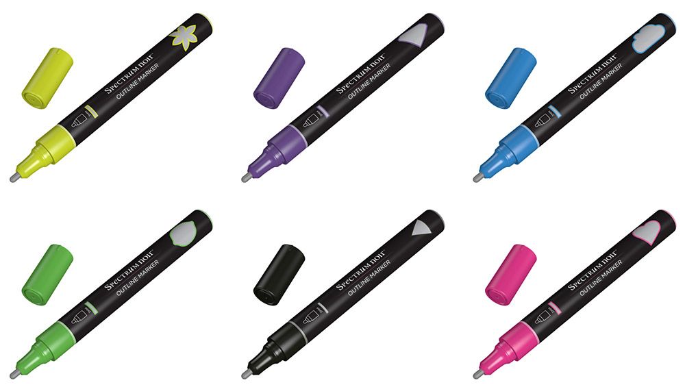 Spectrum Noir - Outline Markers - Dazzling Brights - 6pc Set