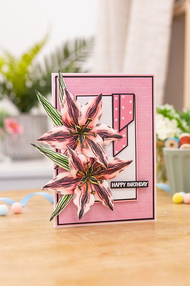 Gemini Decoupage Flower Stamp and Die - Delicate Lily