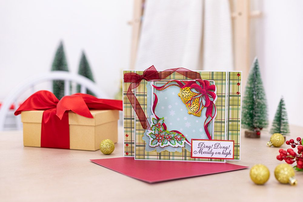 Gemini Christmas Frame Stamp and Die - Merrily on High
