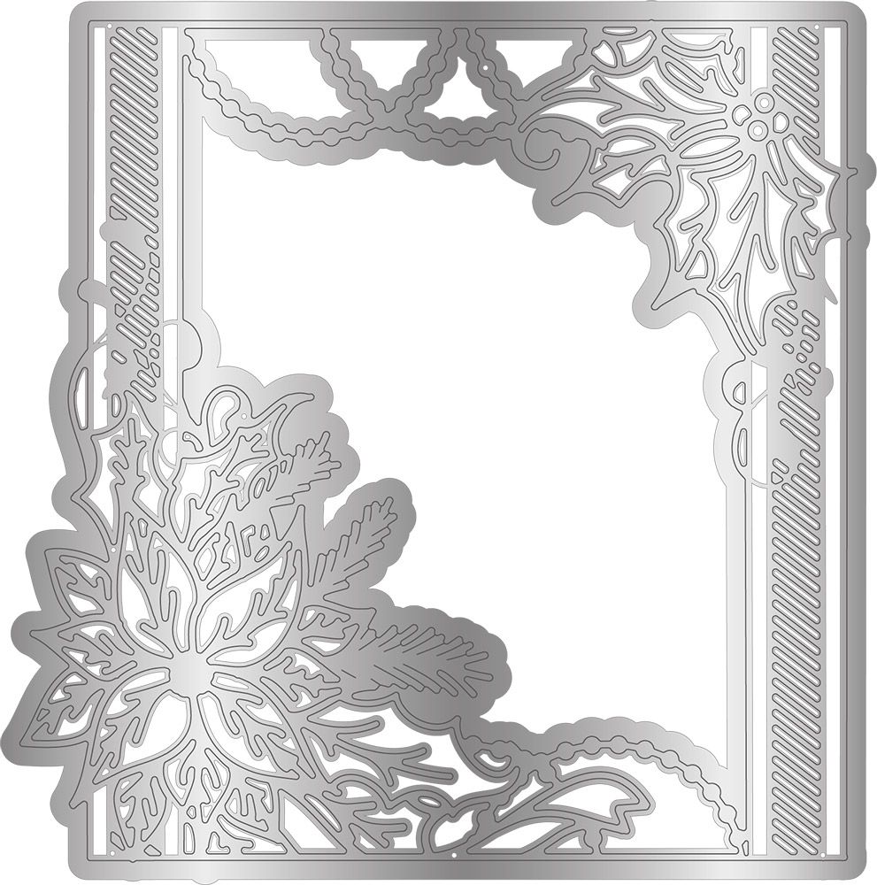 Gemini Christmas Frame Stamp and Die - Christmas Foliage