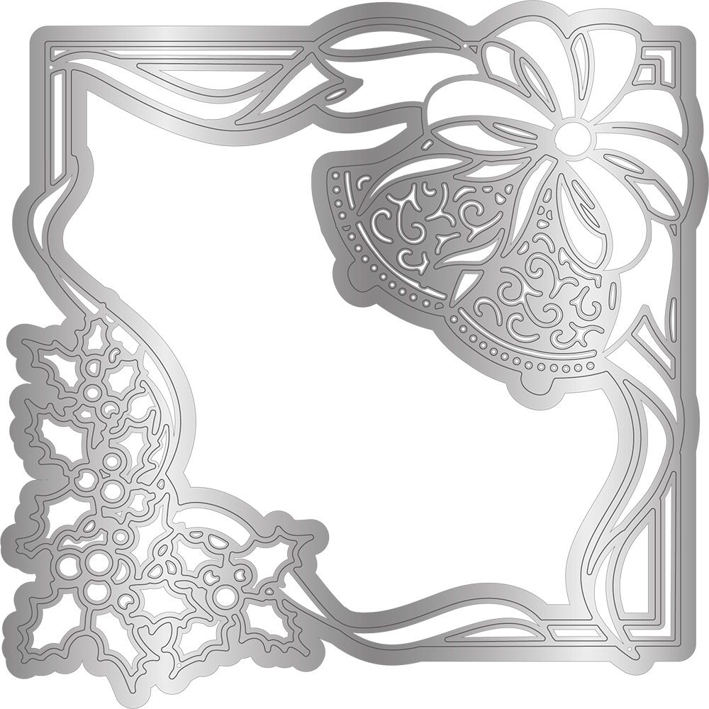 Gemini Christmas Frame Stamp and Die - Merrily on High