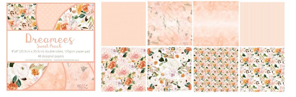 Dreamees Sweet Peach 8x8 Paper Pad