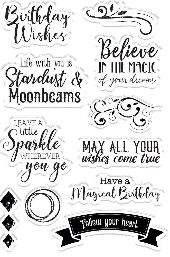 Sara Signature - Enchanted Dreams - Acrylic Stamp Set - Magical Sentiments