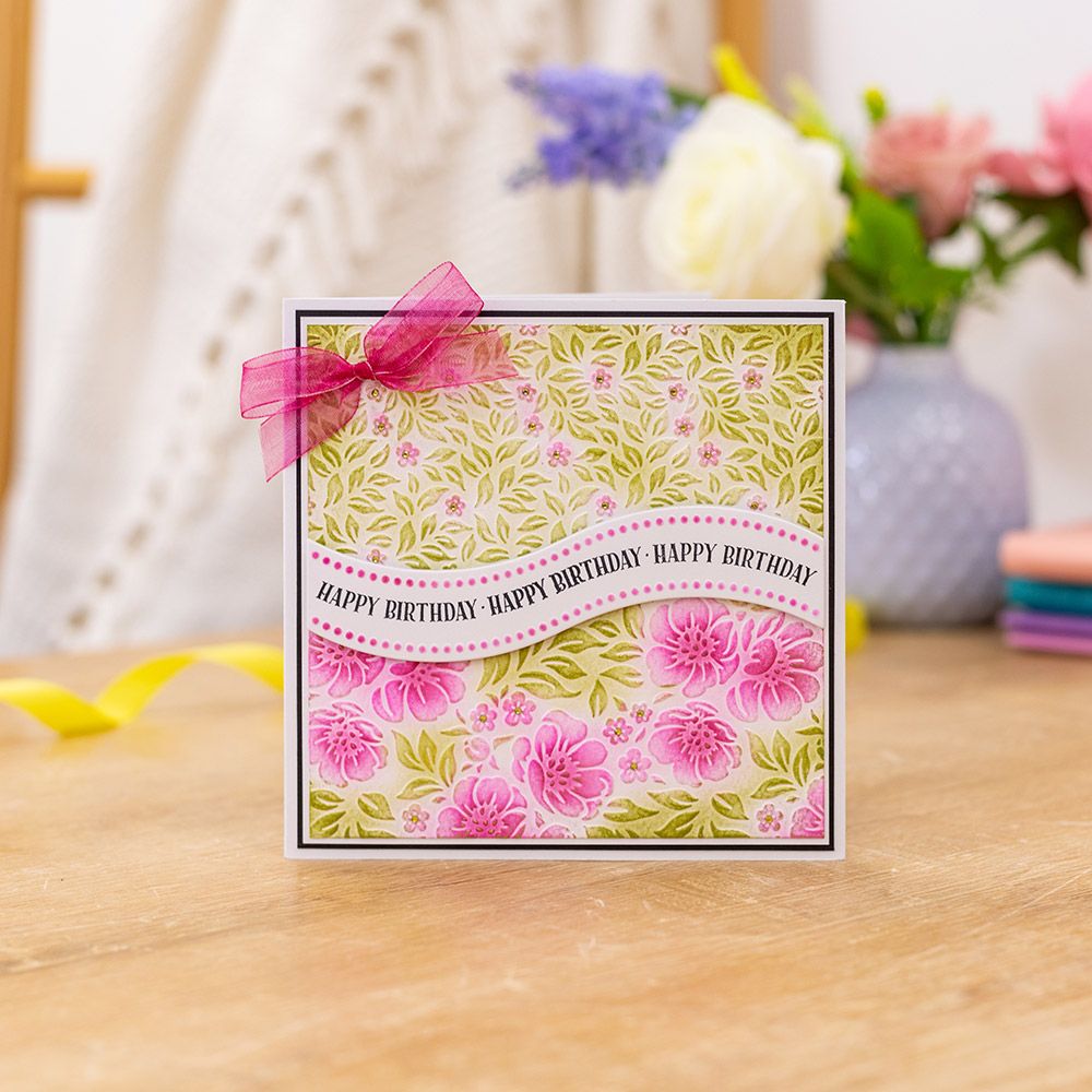 Gemini 6x6 Embossing Folder with Stamp & Die - Happy Birthday