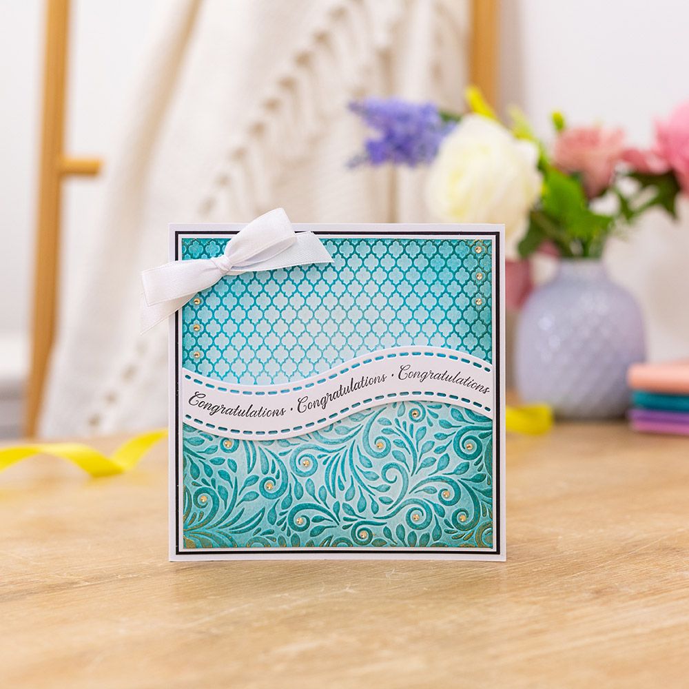 Gemini 6x6 Embossing Folder with Stamp & Die - Congratulations