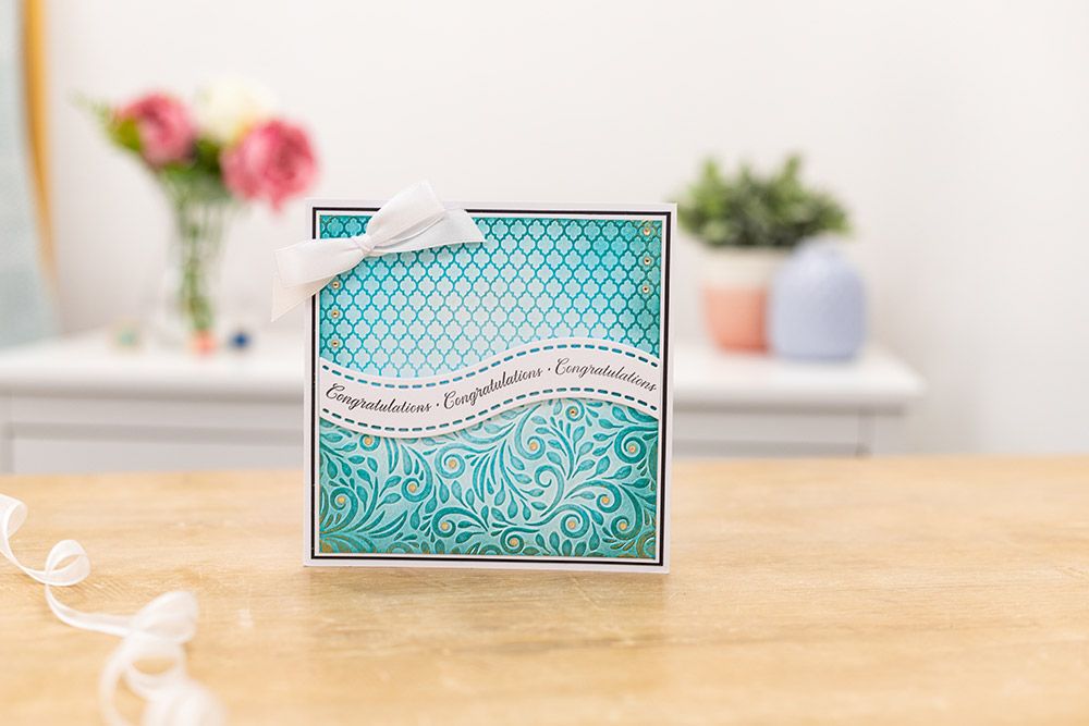 Gemini 6x6 Embossing Folder with Stamp & Die - Congratulations