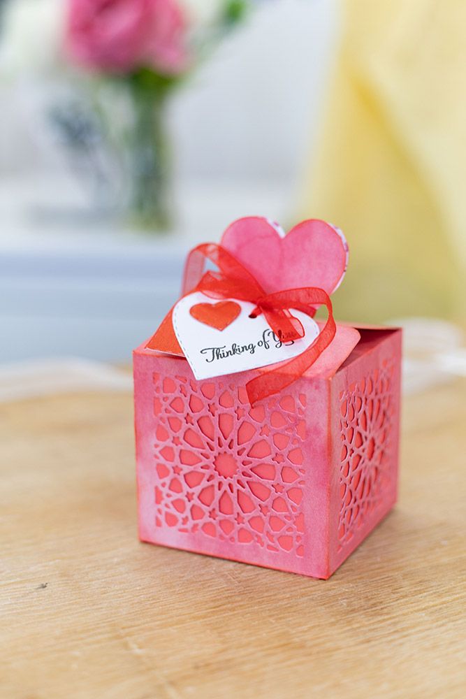 Gemini Dimensionals Die and Stencil - Happy Heart Favor Box