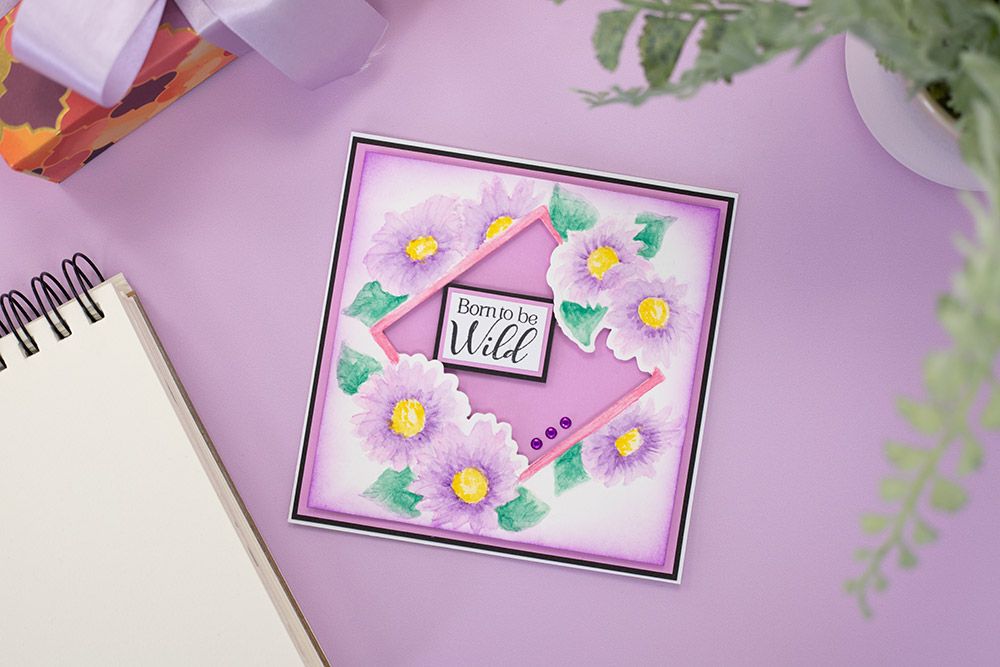 Gemini 5" x 5" Floral Frame Cut and Emboss Folder - Striking Gerbera