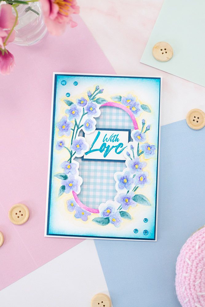 Gemini 4" x 6" Floral Frame Cut and Emboss Folder - Timeless Forget-Me-Nots