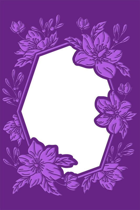 Gemini 4" x 6" Floral Frame Cut and Emboss Folder - Classic Winter Rose