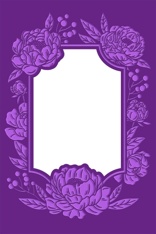 Gemini 4" x 6" Floral Frame Cut and Emboss Folder - Peony Blooms