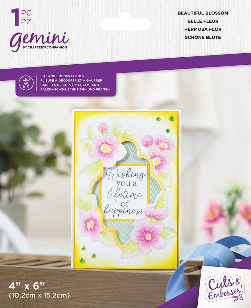 Gemini 4" x 6" Floral Frame Cut and Emboss Folder - Beautiful Blossom