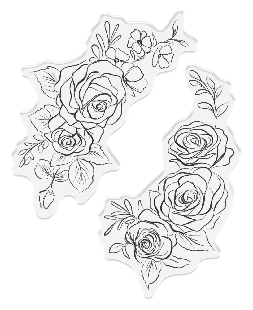 Sara Signature - Garden of Love Foil Stamp Die and Stamp Set - Embellished Frame