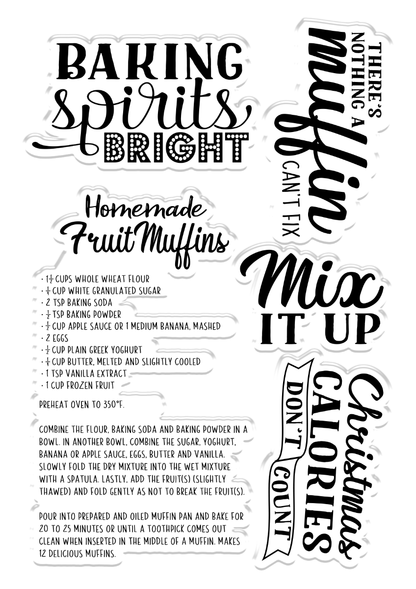 Gemini Santas Kitchen Stamp & Die - Baking Spirits Bright