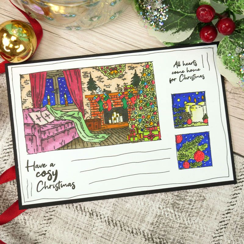 For the Love of Stamps - Cosy Fireplace A6 Stamp Set