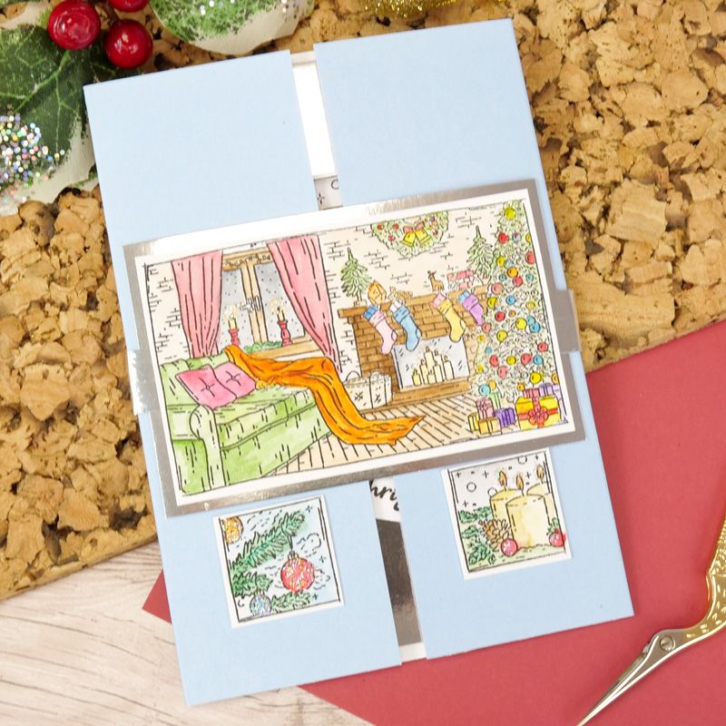 For the Love of Stamps - Cosy Fireplace A6 Stamp Set