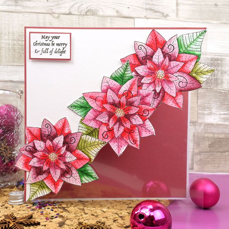 For the Love of Stamps - Perfect Poinsettia A6 Stamp Set