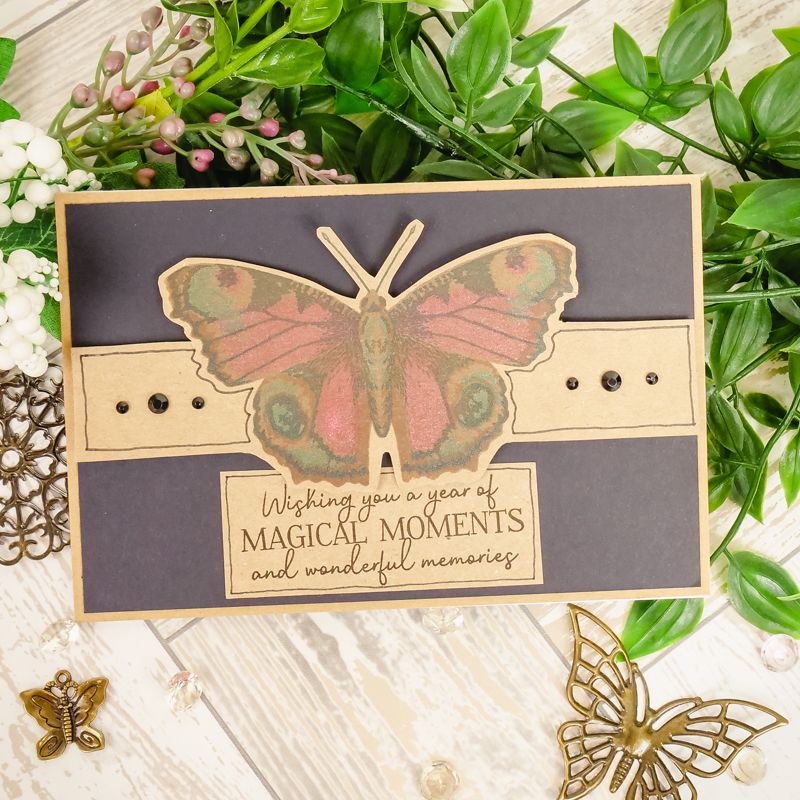 For the Love of Stamps - Layering Peacock Butterfly A5 Stamp Set