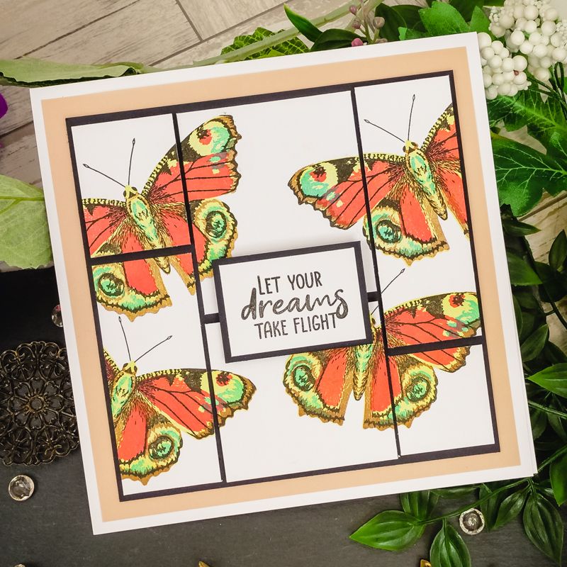 For the Love of Stamps - Layering Peacock Butterfly A5 Stamp Set