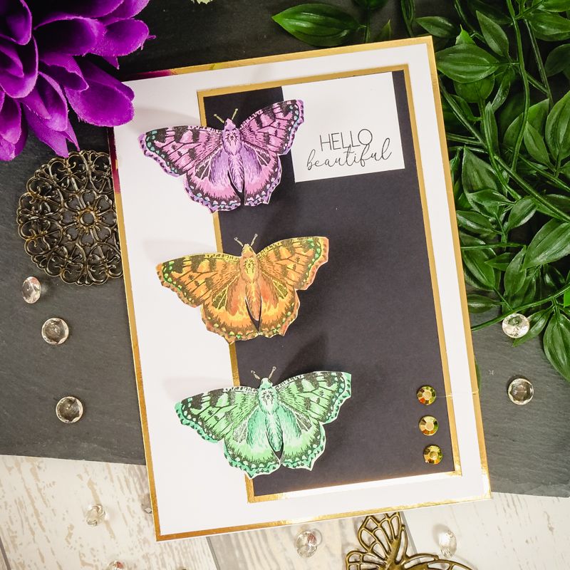 For the Love of Stamps - Layering Tortoiseshell Butterfly A6 Stamp Set