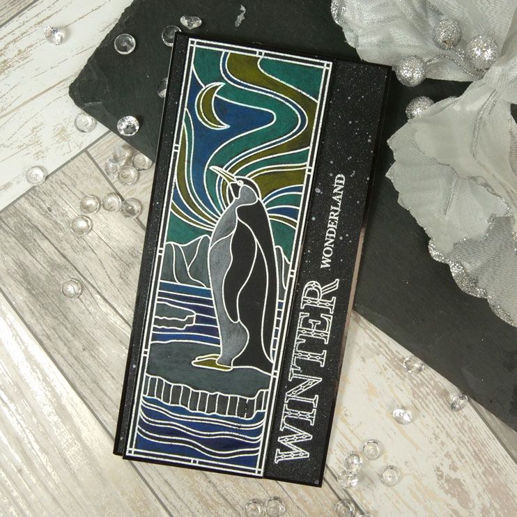 For the Love of Stamps - A Stained Glass Christmas - Icy Penguin