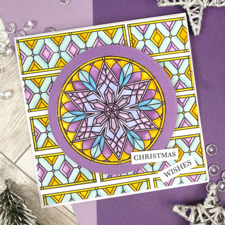 For the Love of Stamps - A Stained Glass Christmas - Frosty Snowflake