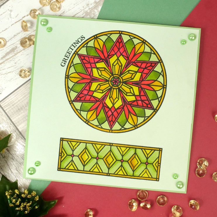 For the Love of Stamps - A Stained Glass Christmas - Frosty Snowflake