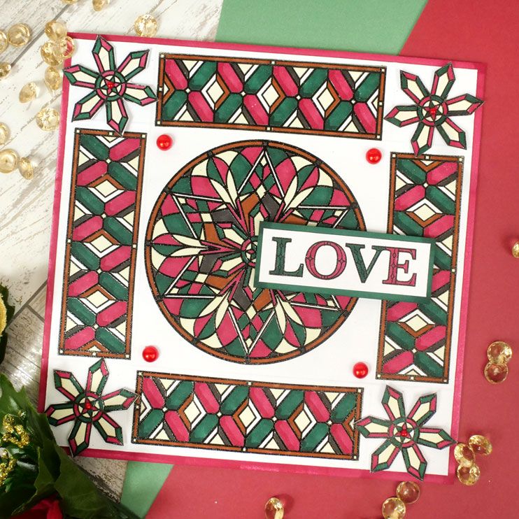 For the Love of Stamps - A Stained Glass Christmas - Frosty Snowflake