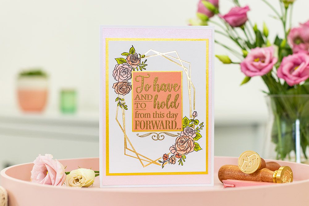 Sara Signature - Garden of Love Foil Stamp Die and Stamp Set - Embellished Frame