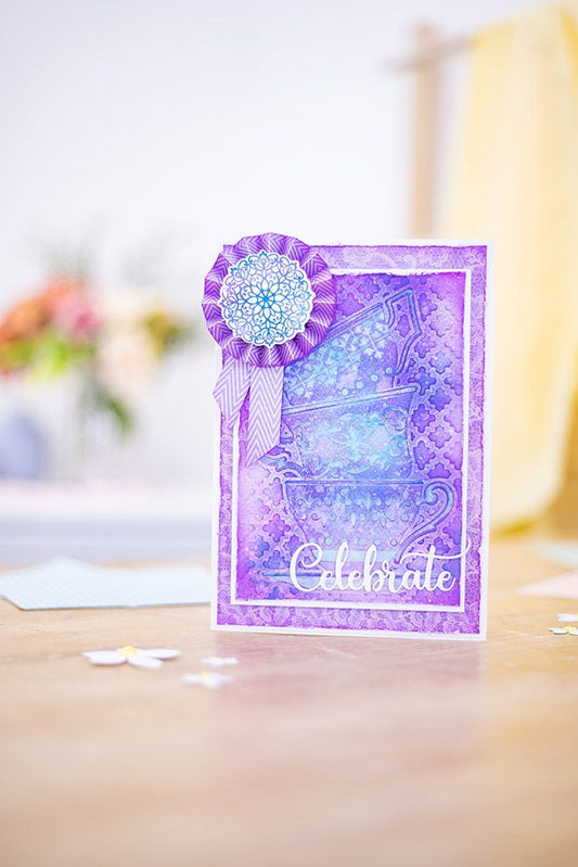 Sara Signature Garden Party 5x7 3D Embossing Folder - Towering Teacups