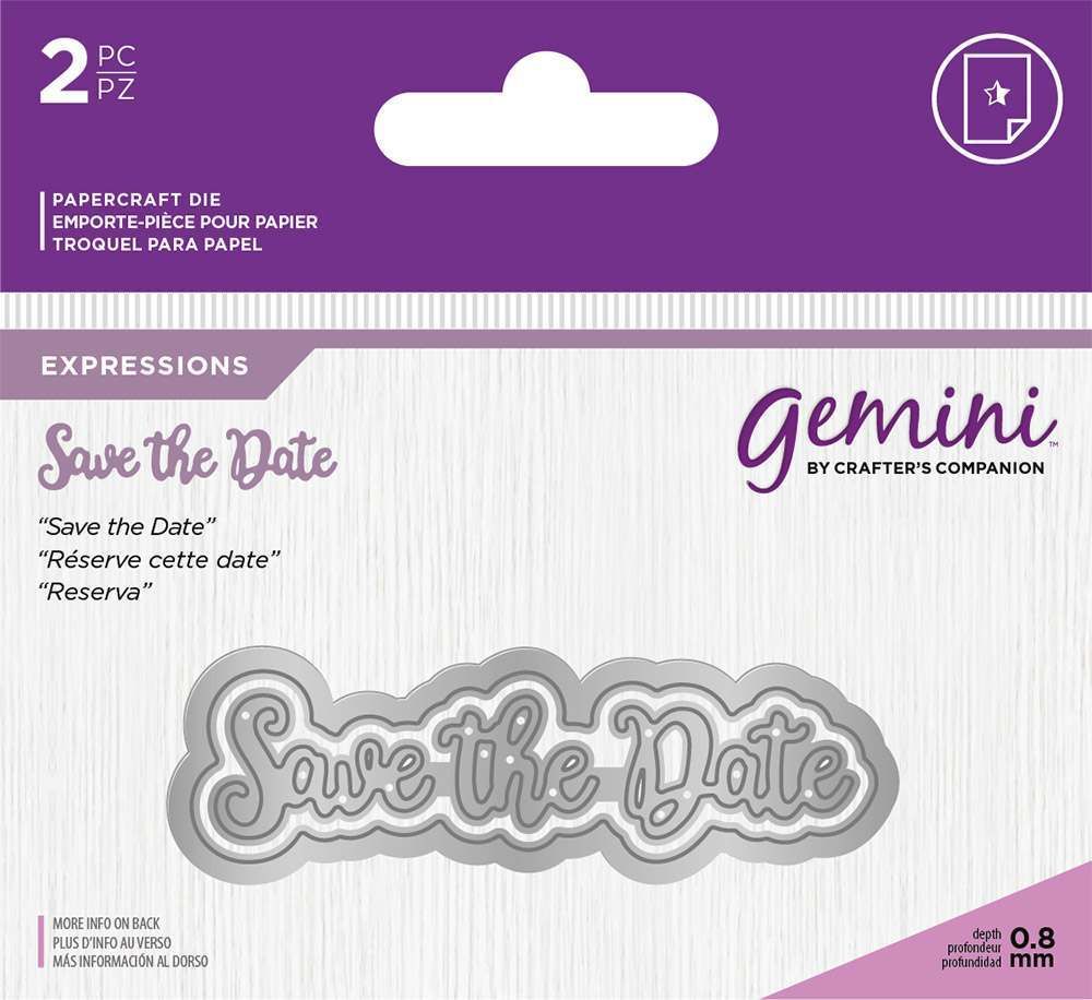 Gemini Expressions Metal Die - Save The Date