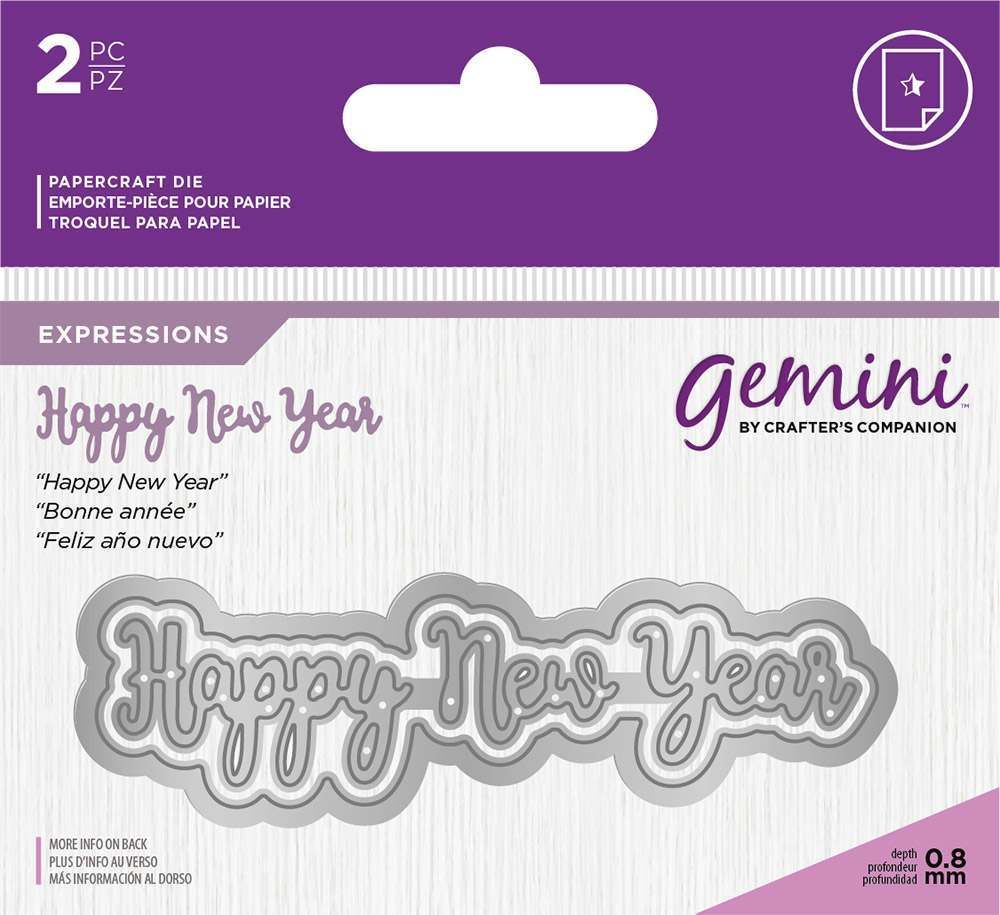 Gemini Expressions Metal Die - Happy New Year