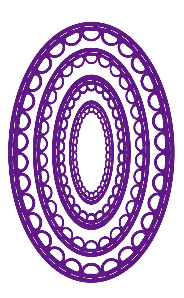 Gemini - Metal Die - Elements -Inverted Stitched Lace Oval