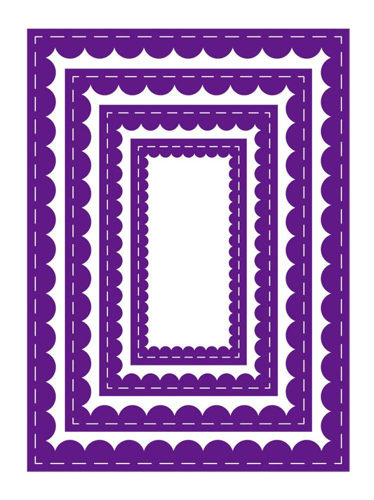 Gemini - Metal Die - Elements - Inverted Stitched Scallop Rectangle