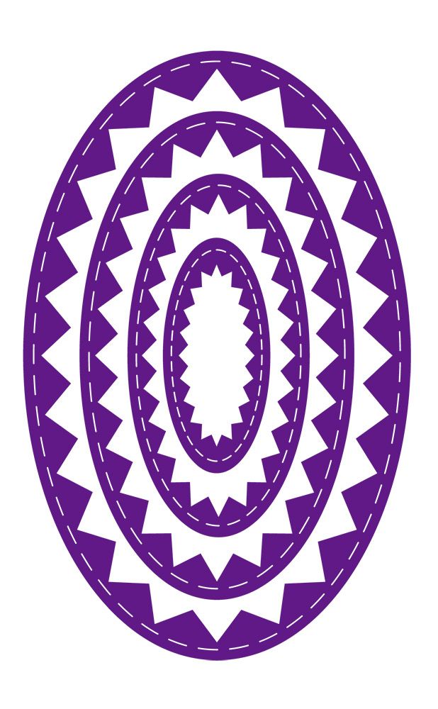 Gemini - Metal Die - Elements - Inverted Stitched ZigZag Oval