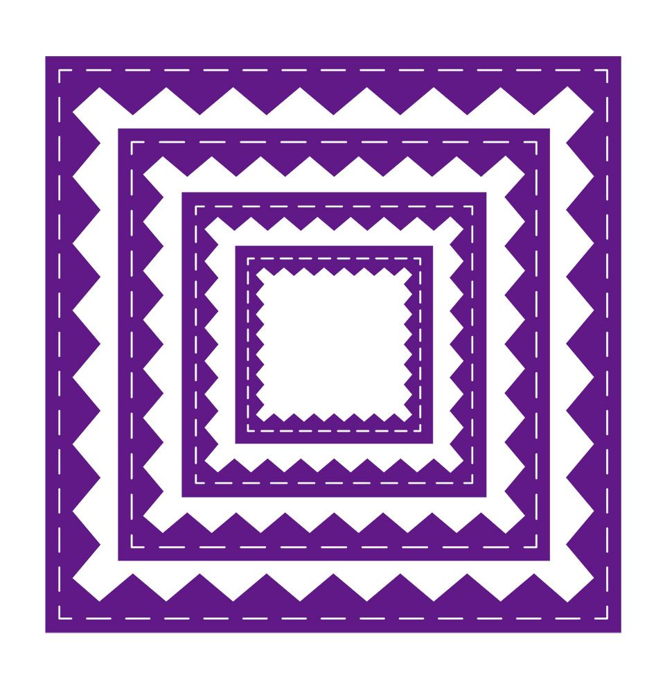 Gemini - Metal Die - Elements - Inverted Stitched ZigZag Square