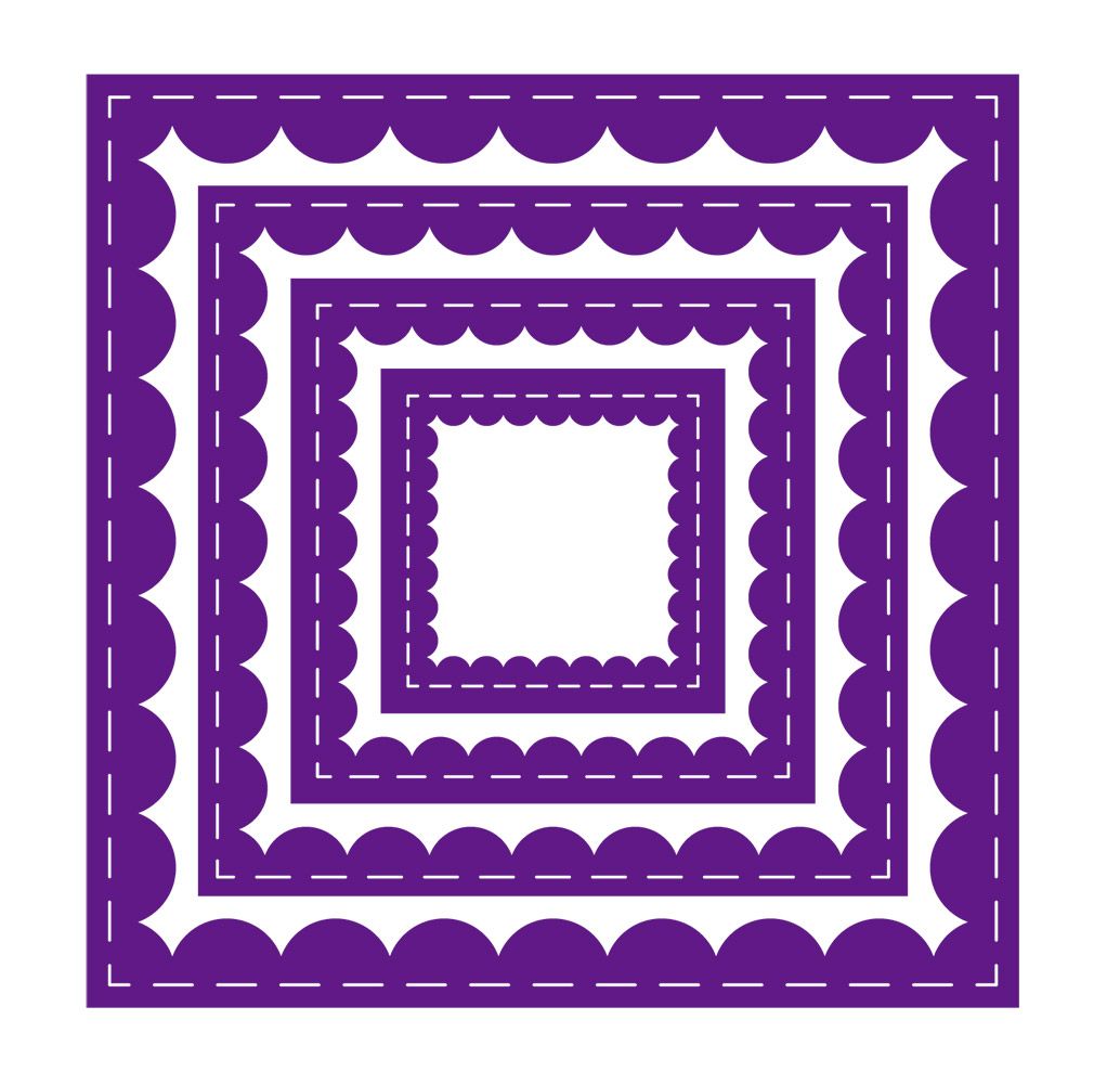 Gemini - Metal Die - Elements - Inverted Stitched Scallop Square