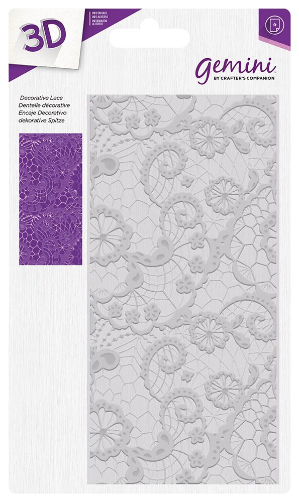 3D Embossing Folder 5.75" x 2.75" - Decorative Lace