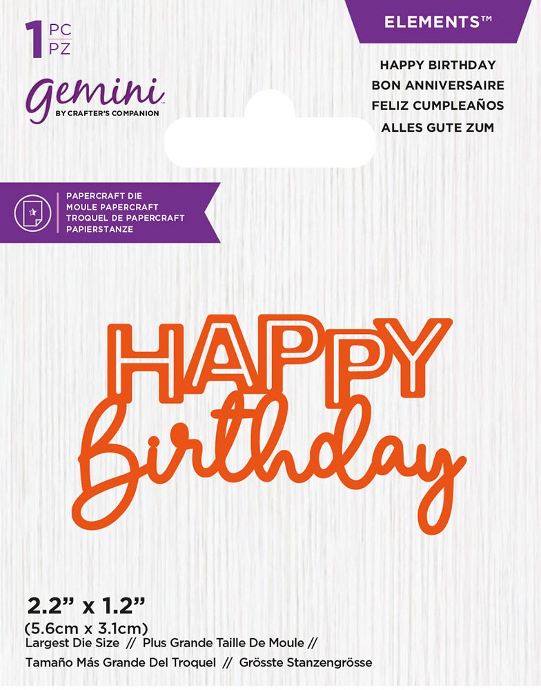 Crafter's Companion - Mini Die Set - Happy Birthday