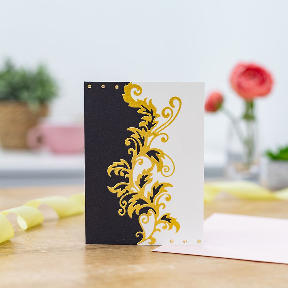 Gemini Grande Swirls Edge Element Die - Fancy Filigree
