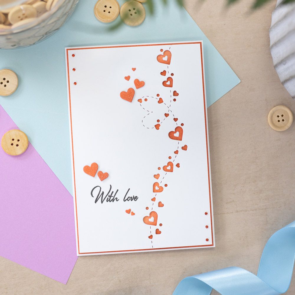 Gemini Confetti Border Elements Die - Happy Hearts
