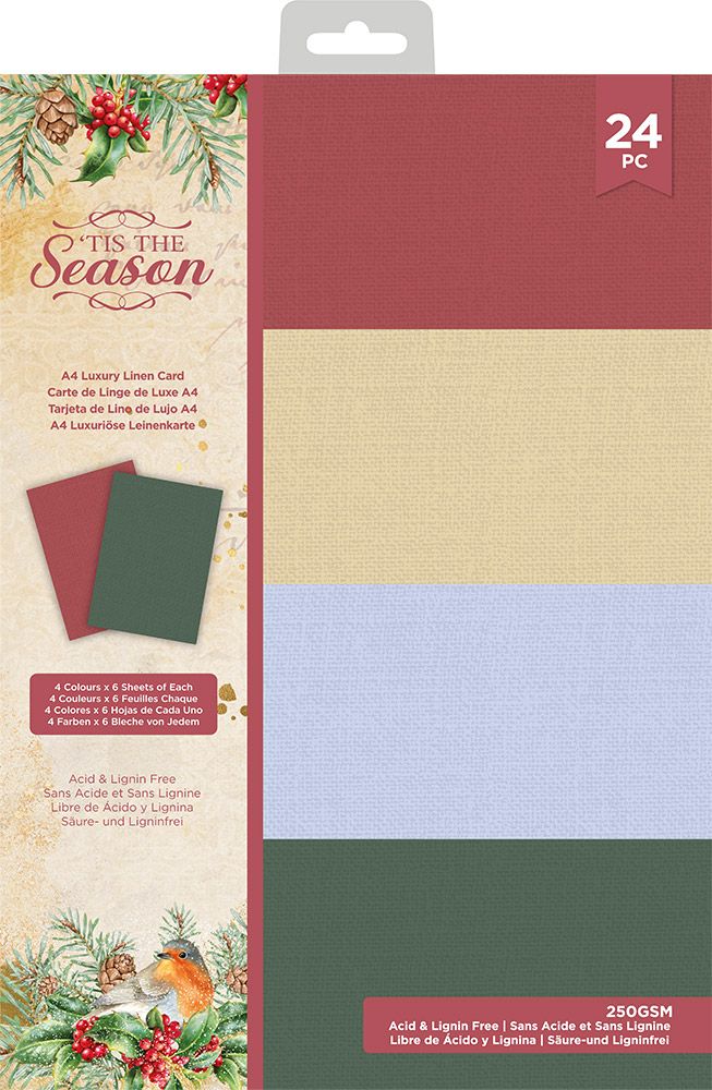 Tis the Season A4 Luxury Linen Card